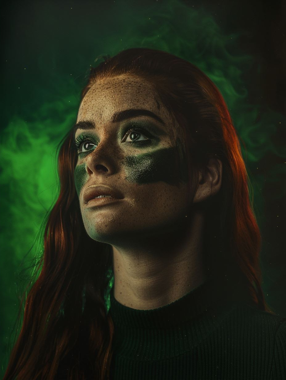 Emerald Gaze Neon Mysticism