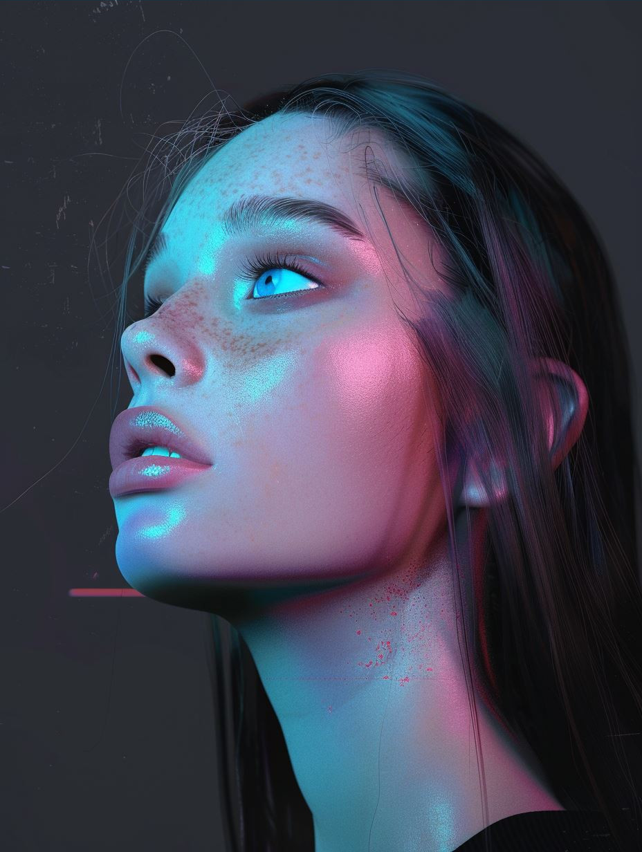 Ethereal Gaze Through Liquid Glass