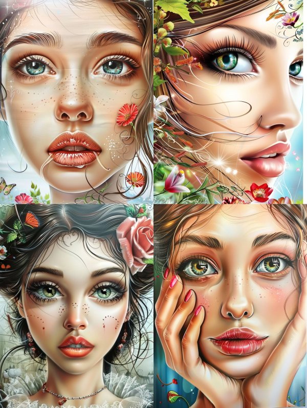 Ethereal Gaze of Floral Dreams