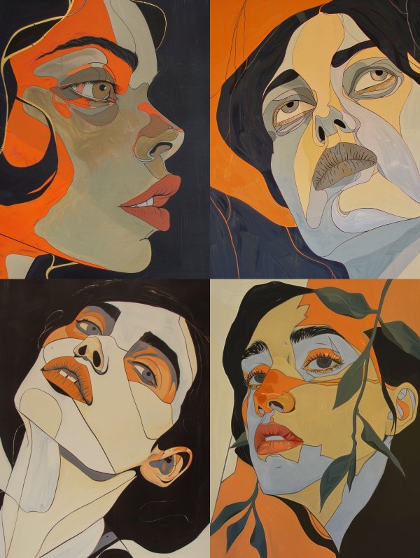 Abstract Gilded Portrait