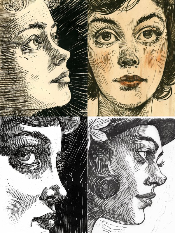 Etched Gaze in Stark Contrast