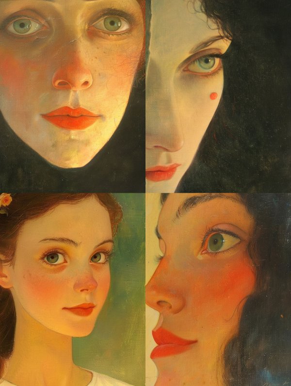 Ethereal Gaze in Warm Oil