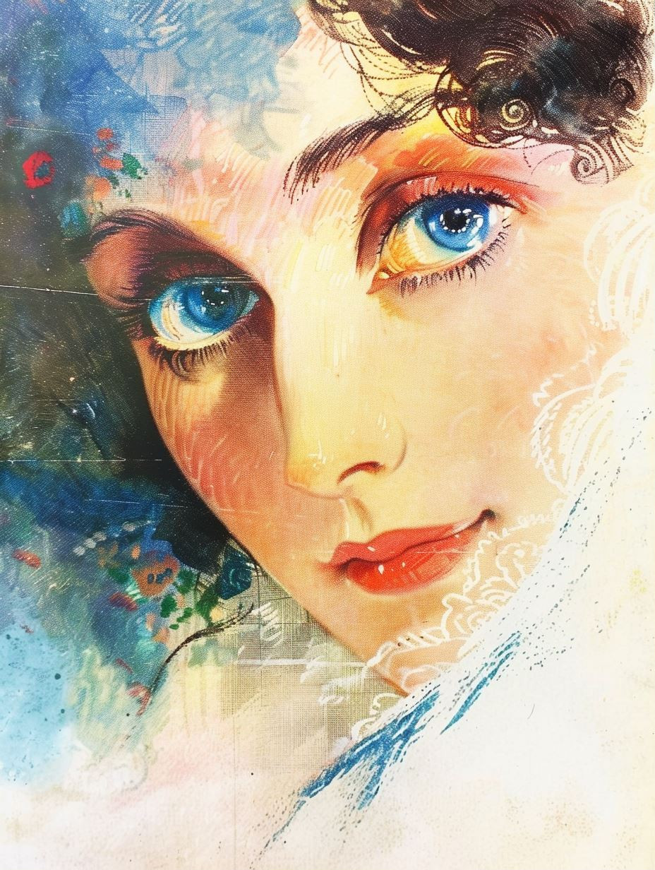 Ethereal Gaze in Watercolor