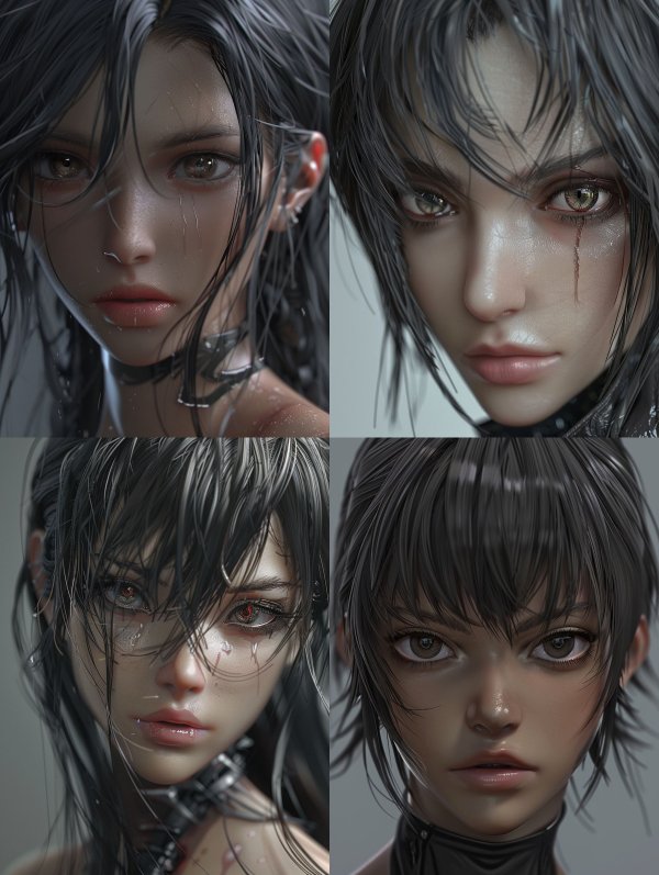 Melancholy Raindrops on Porcelain Skin