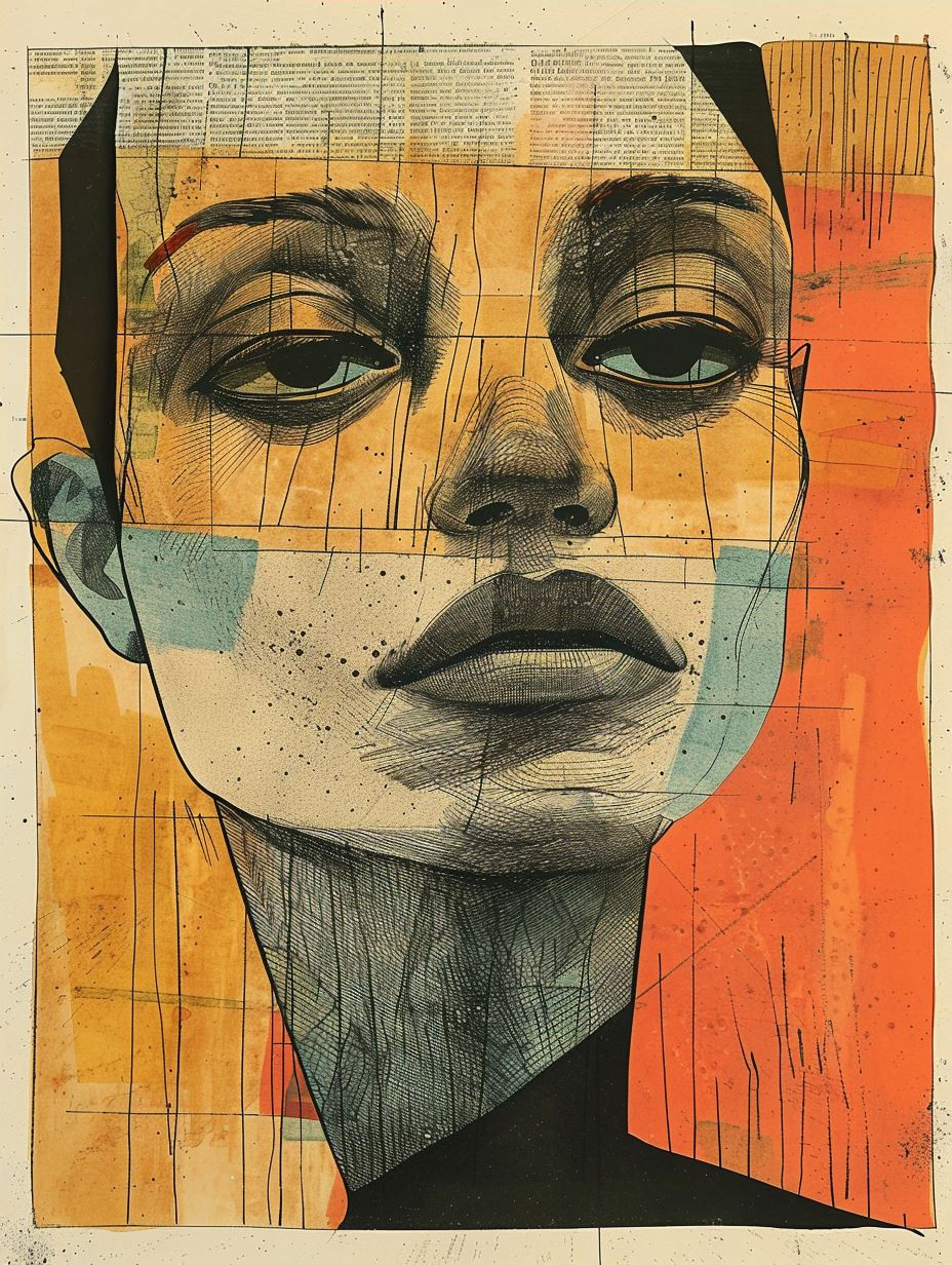 Geometric Fragmented Portrait Study