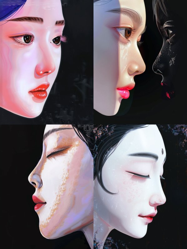 Iridescent Digital Porcelain Portrait