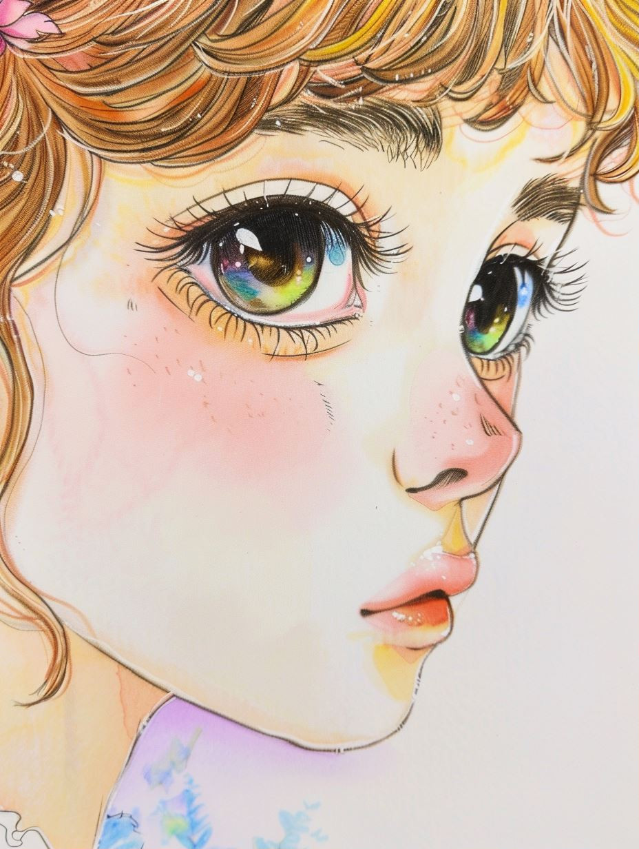 Ethereal Gaze in Watercolor