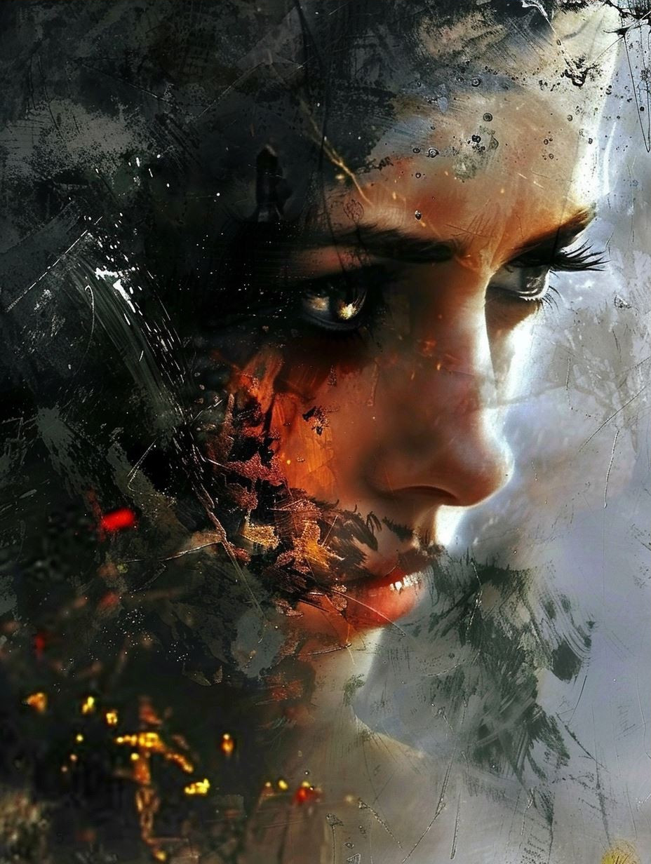 Gritty Ethereal Portrait in Chaos