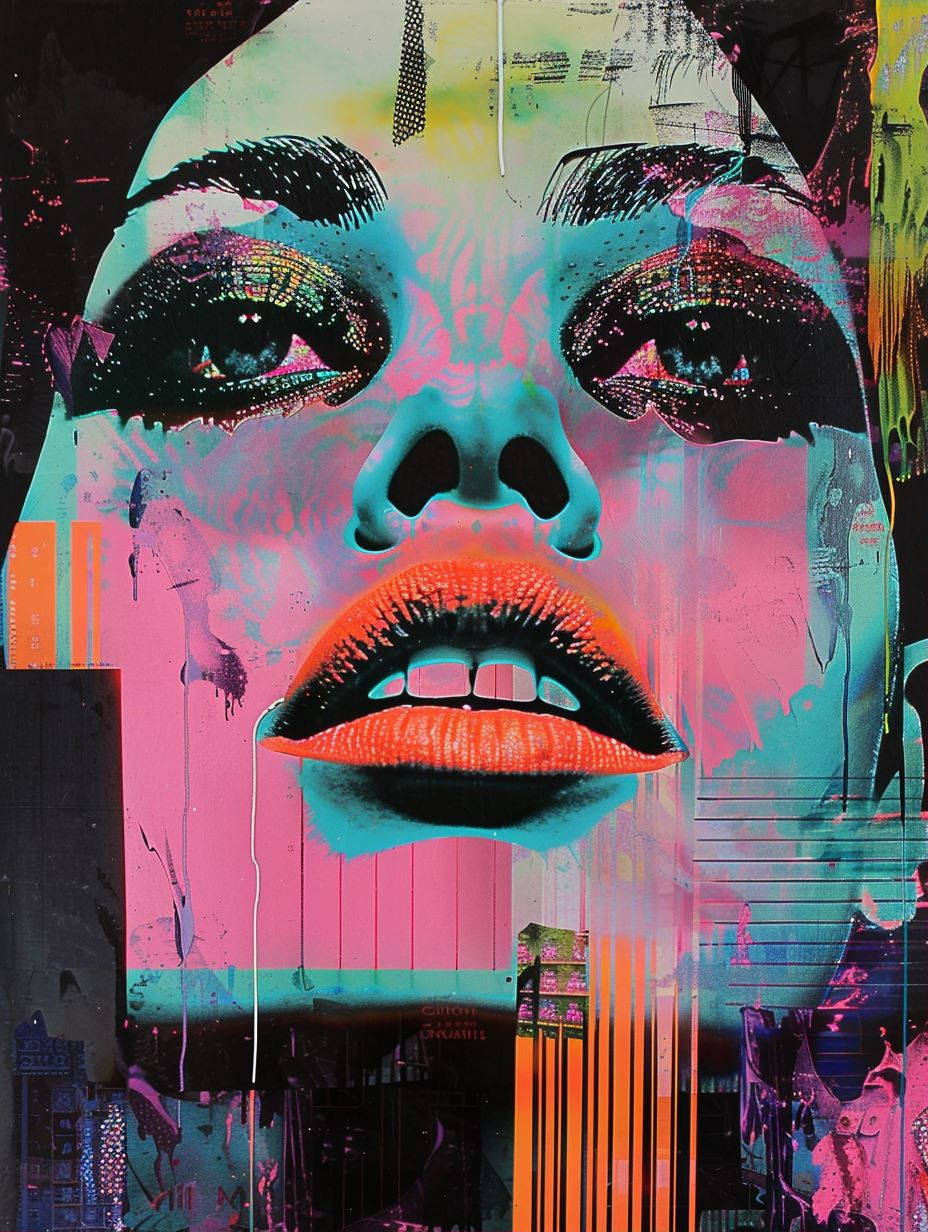 Neon Glitch Portrait