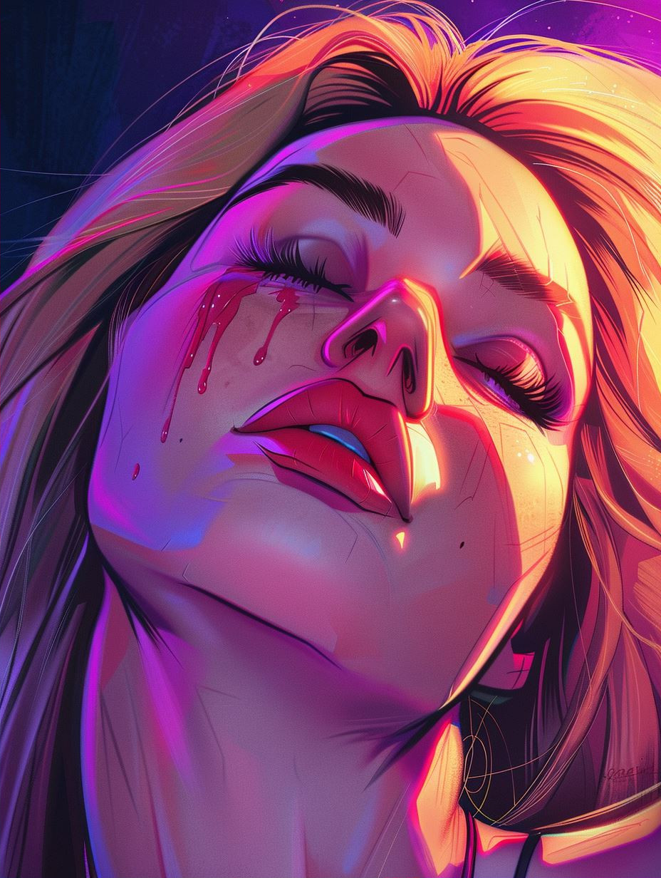 Neon Dreams Cyberpunk Portrait