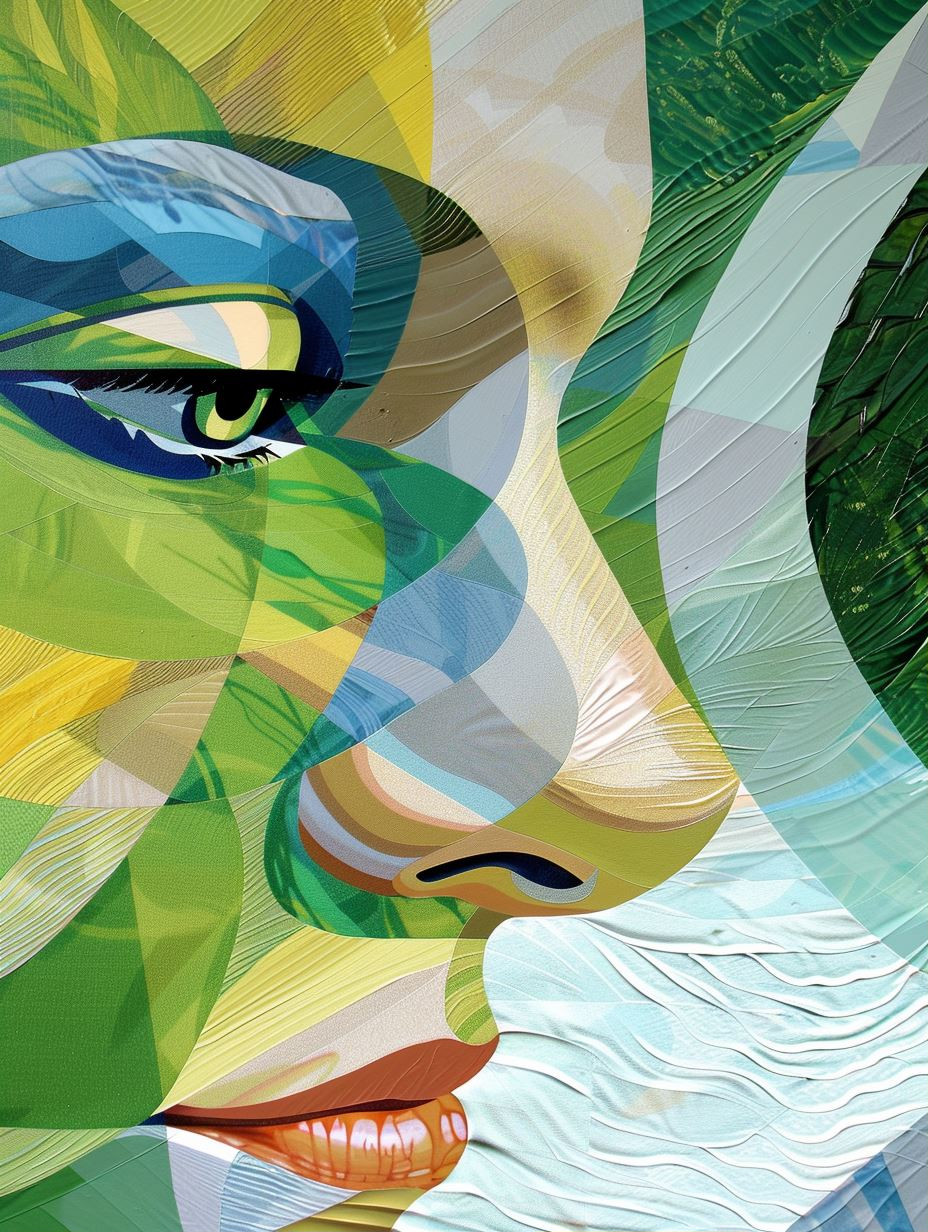 Abstract Geometric Prism Portrait