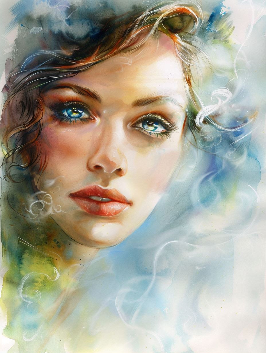 Ethereal Watercolor Gaze
