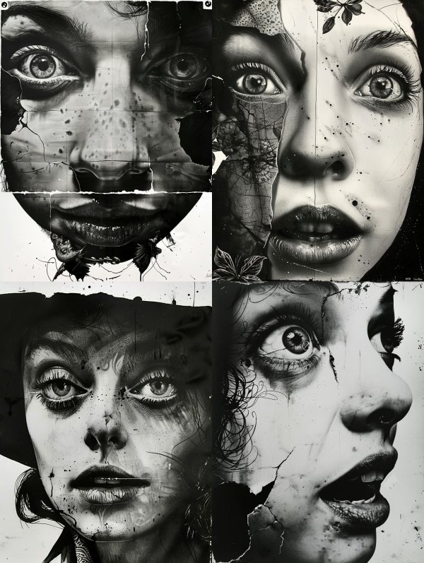 Fragmented Gaze in Monochrome