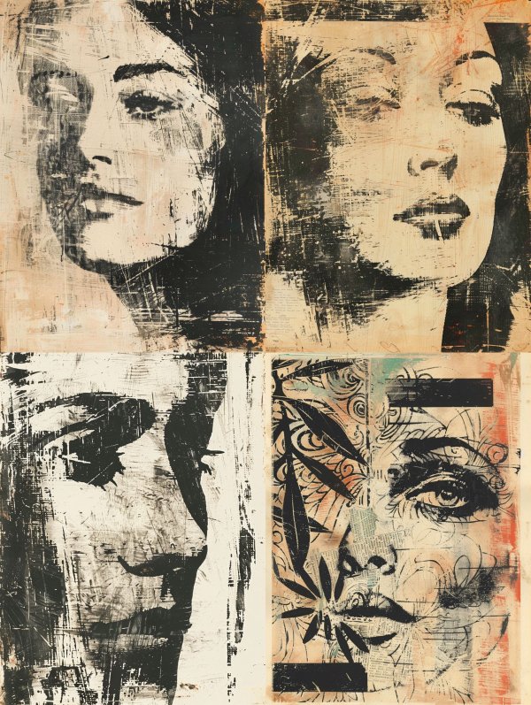 Fragmented Noir Portrait