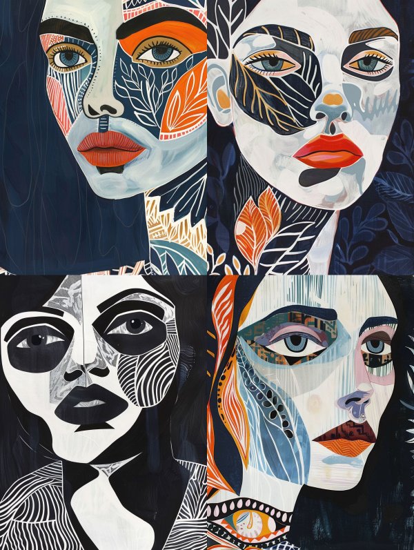 Abstract Mosaic Portrait