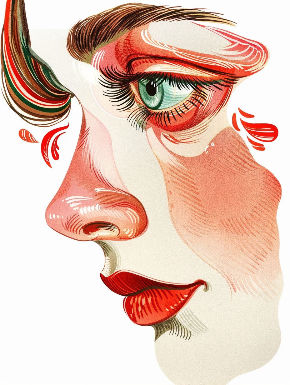 Vintage Surrealist Portrait Study