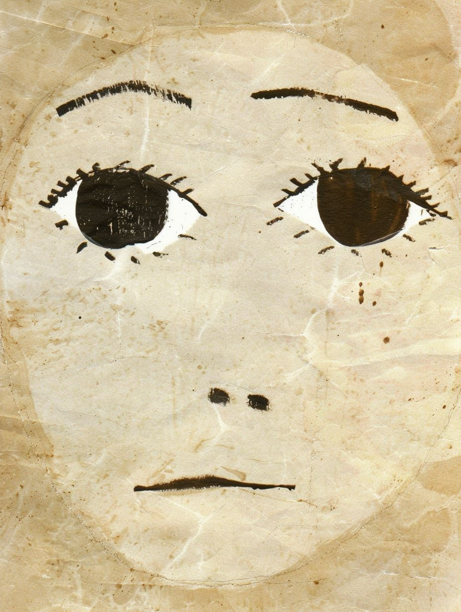 Rustic Ink Portrait on Parchment