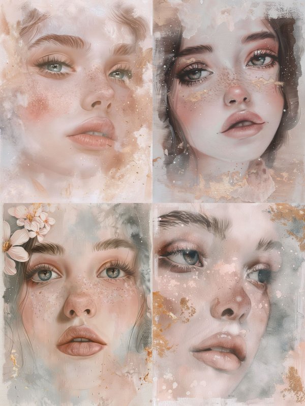 Ethereal Gilded Dream Portrait