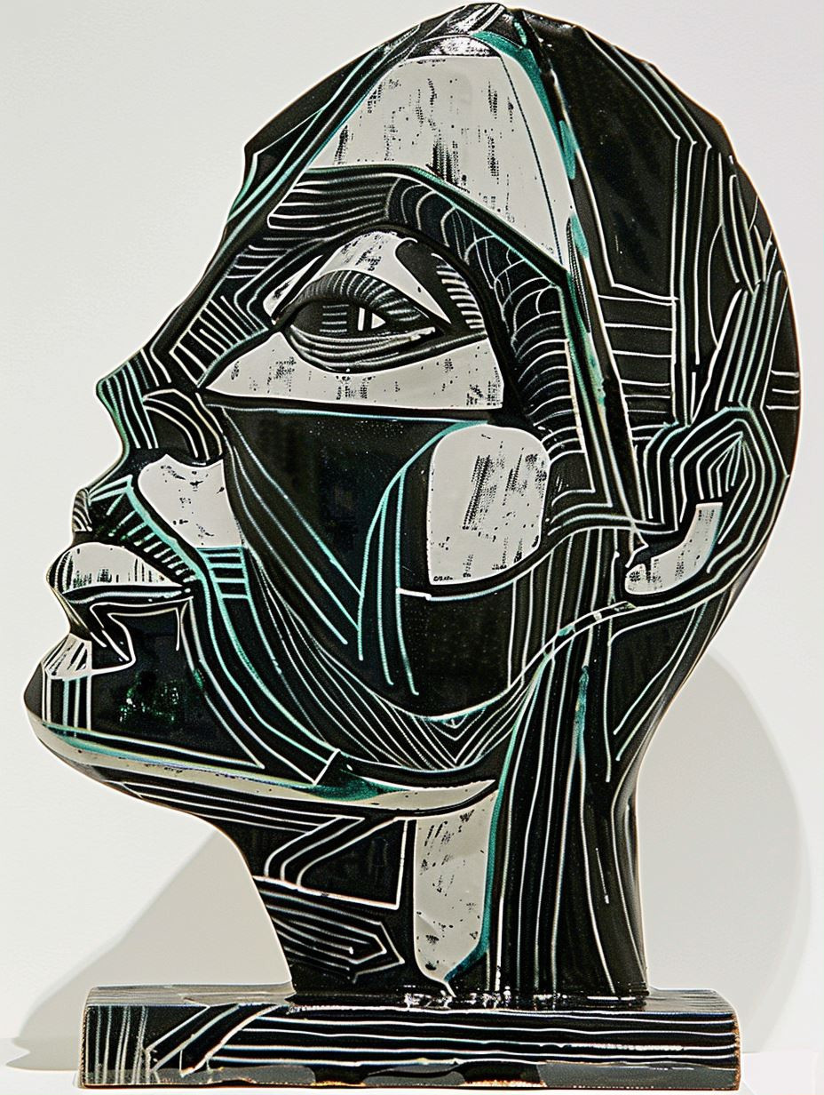 Fragmented Ceramic Geometric Portrait