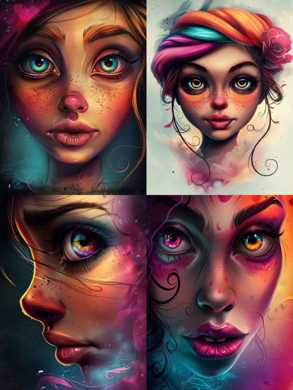 Ethereal Gaze of Crimson Freckles