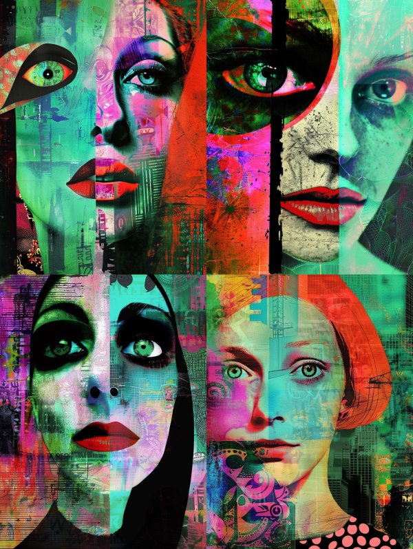 Fragmented Neon Soul Portrait