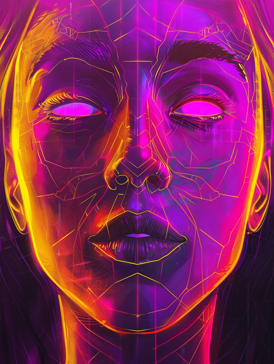 Neon Cybernetic Soul Awakening