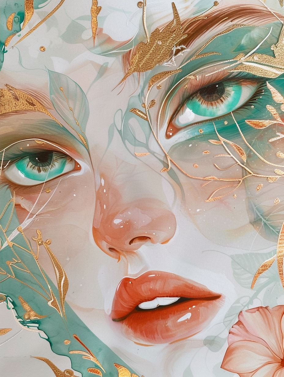 Ethereal Flora Gilded Portrait - Image 4