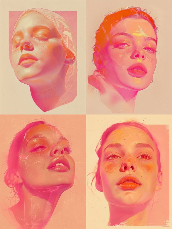 Ethereal Neon Pastel Portrait