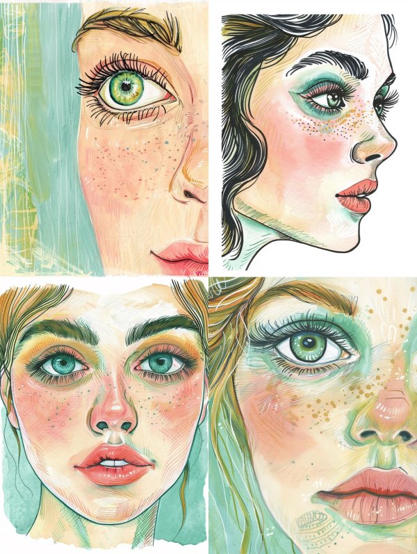 Ethereal Gaze in Pastel Hues