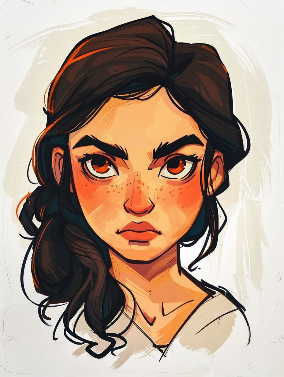 Melancholy Ink Sketch Portrait - Image 3
