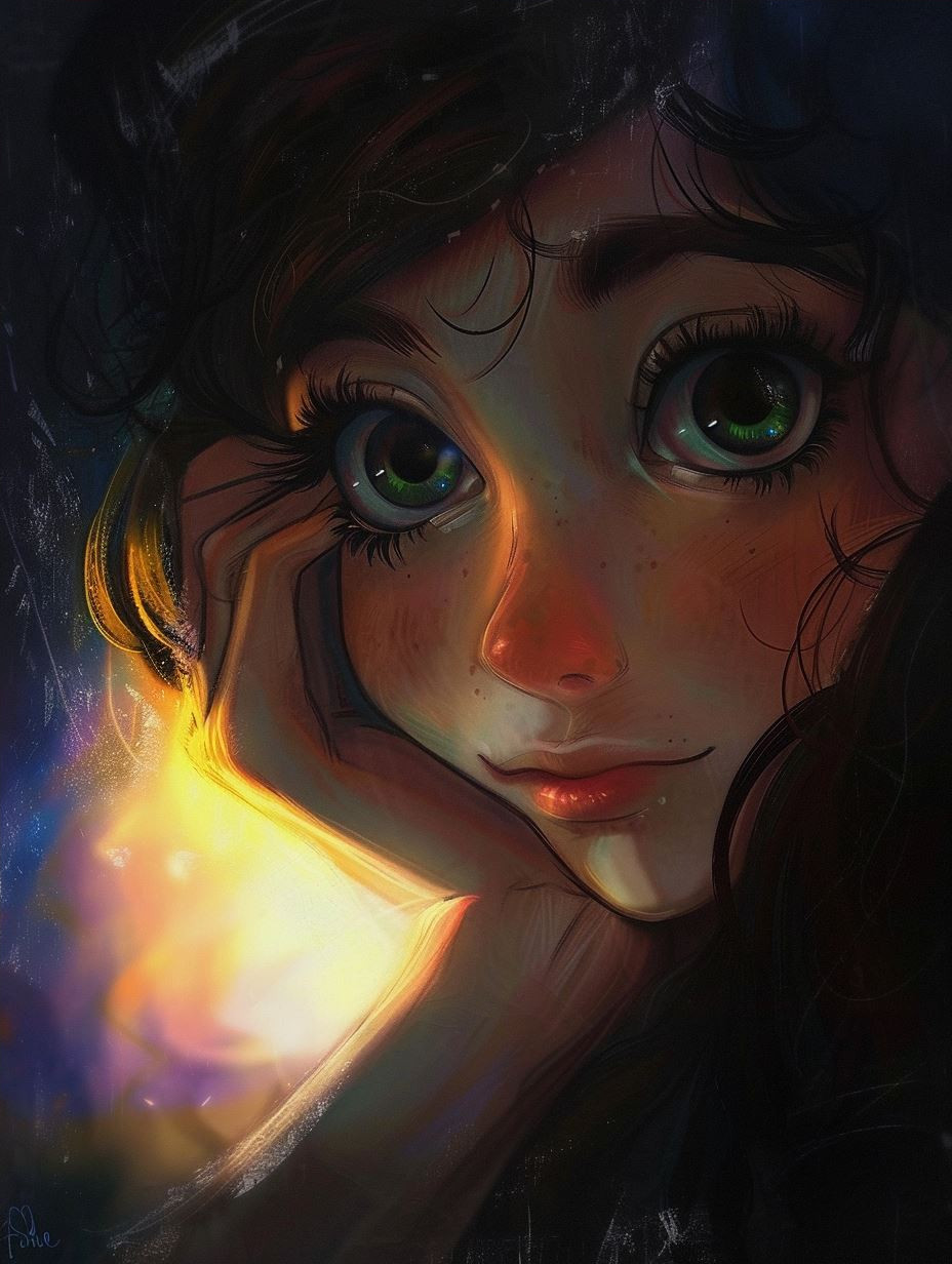 Ethereal Gaze in Golden Light