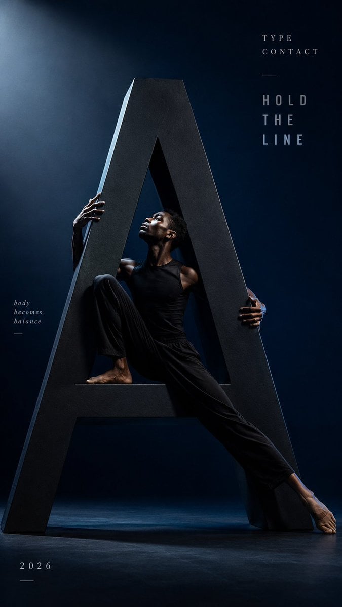 Create a 9:16 high-fashion editorial poster where one per... - alternate