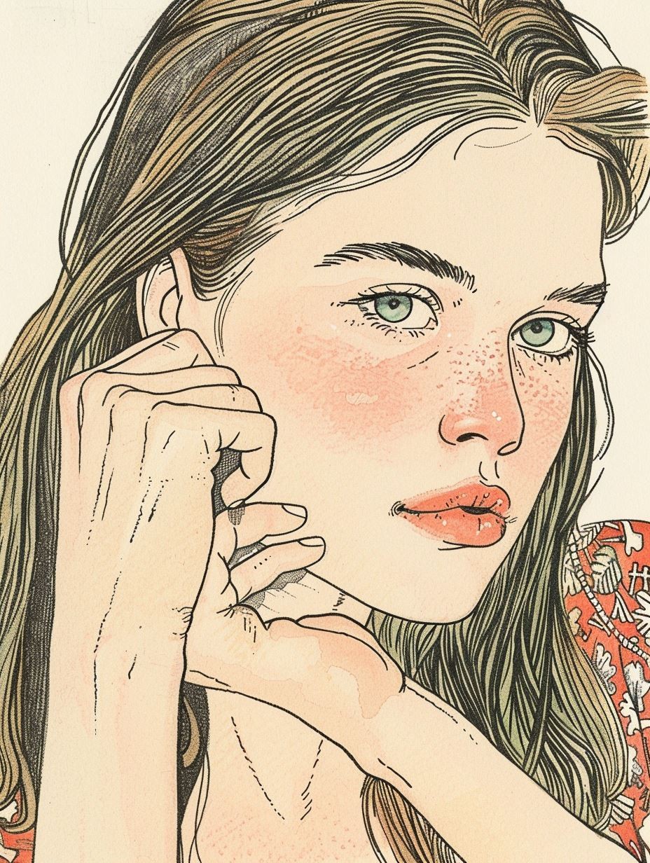 Ink and Blush Portrait