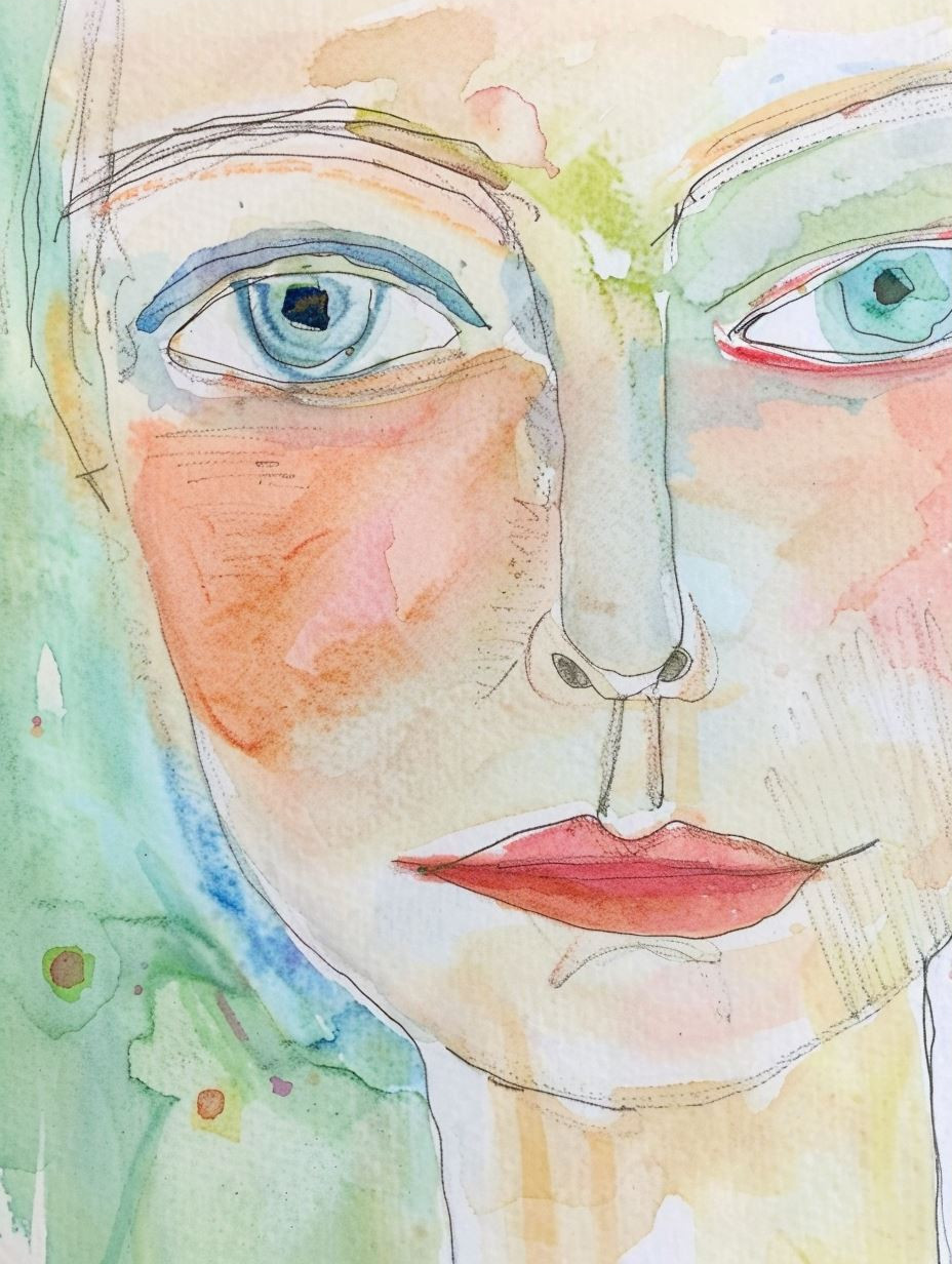 Ethereal Watercolor Gaze