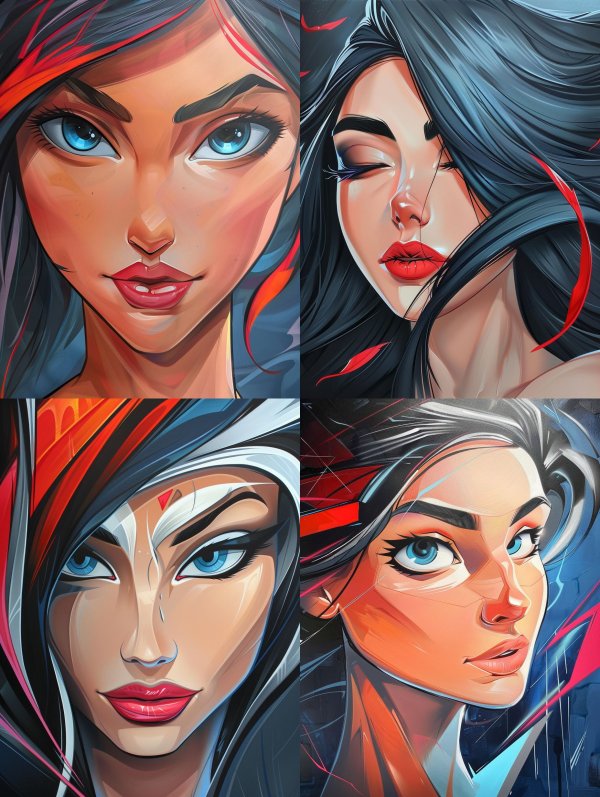 Electric Azure Gaze Portrait