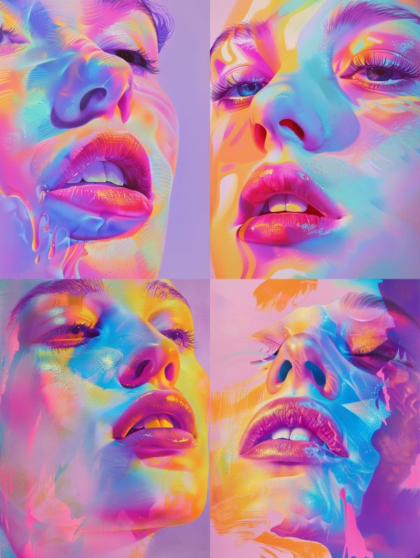 Neon Prism Portrait Study