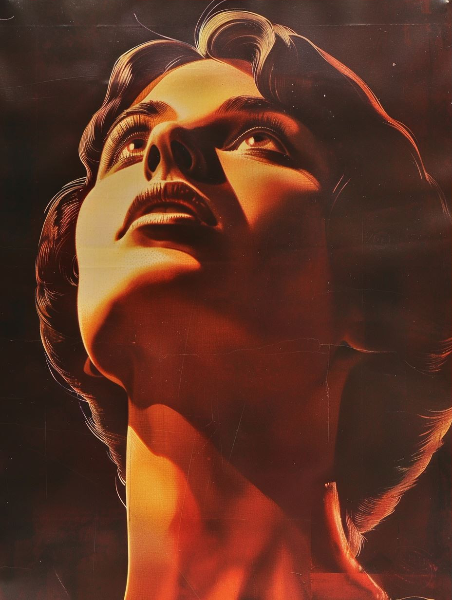 Noir Cinematic Floral Gaze