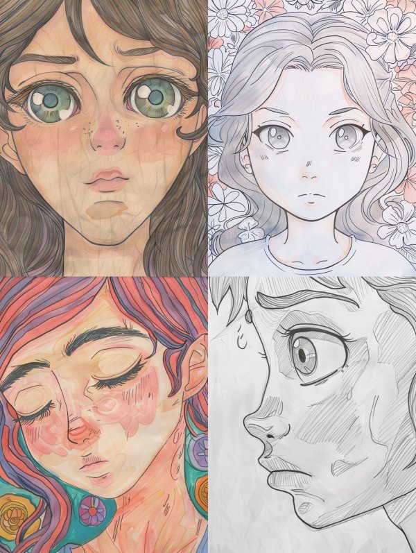 Ethereal Watercolor Anime Portrait