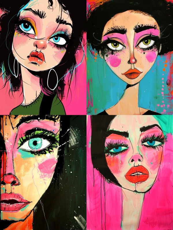 Neon Punk Digital Portrait