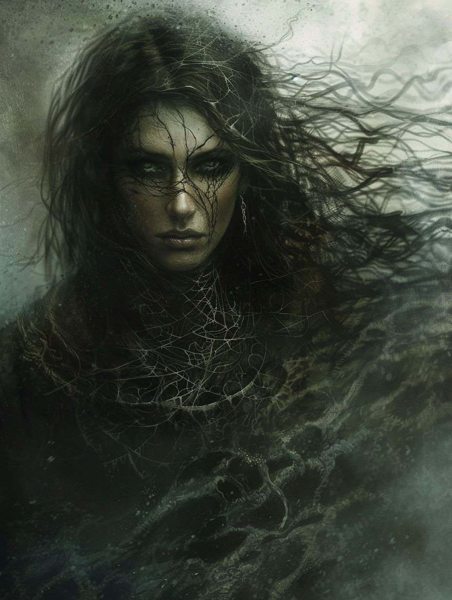 Ethereal Shadows of Tangled Veils