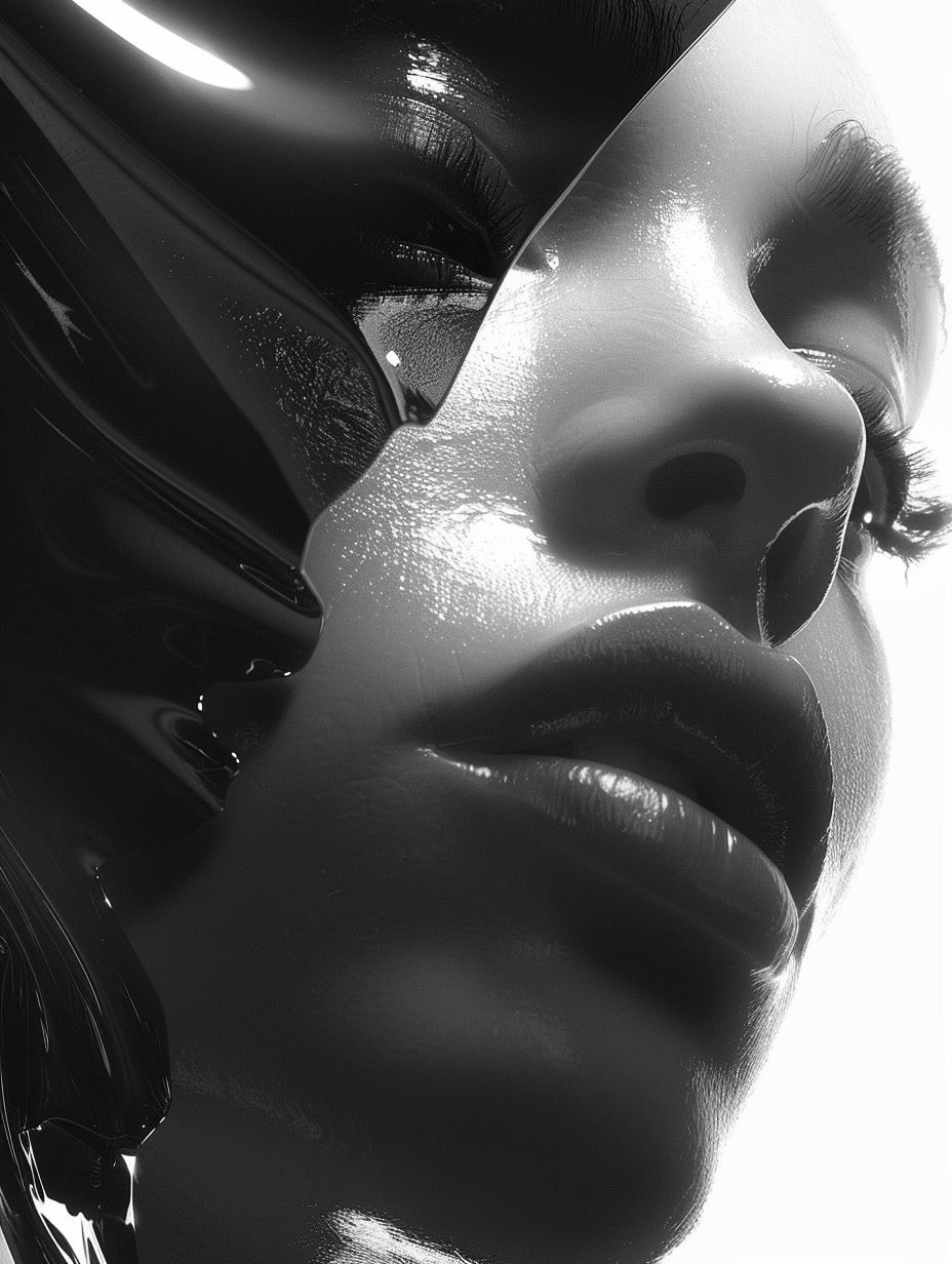 Liquid Chrome Ethereal Portrait