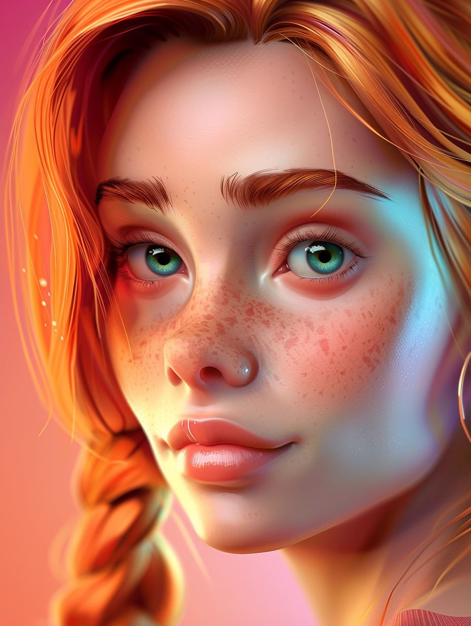 Ethereal Glow Digital Portrait