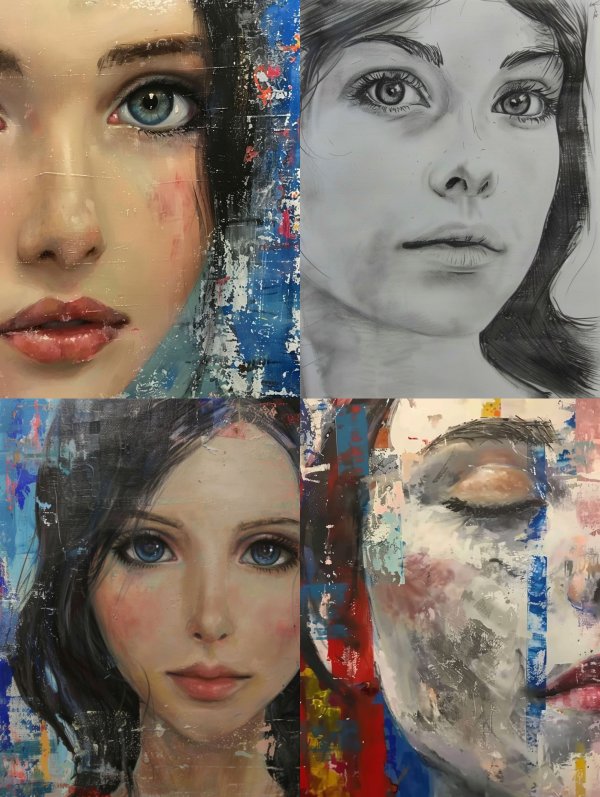 Fragmented Gaze in Blue