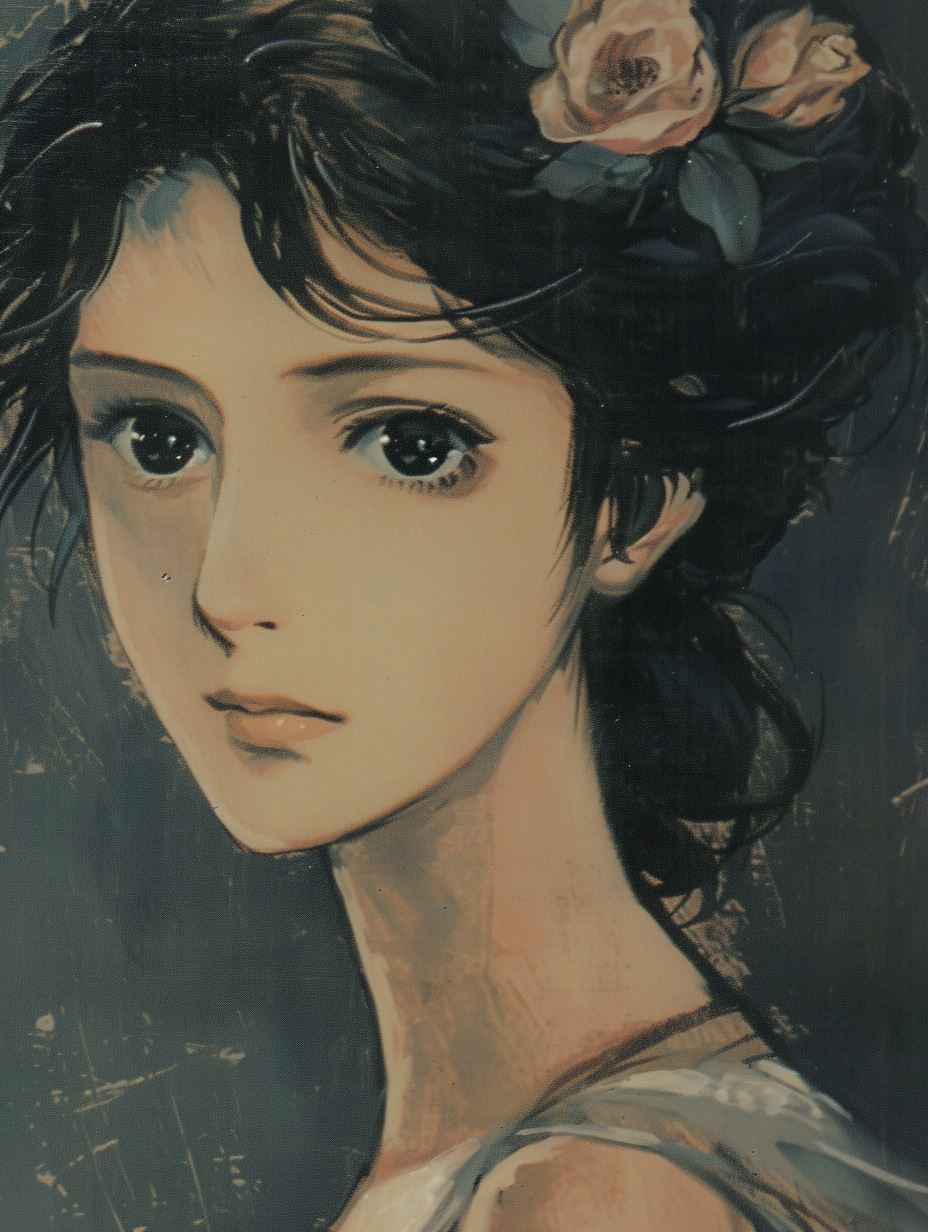 Melancholy Ink Wash Portrait