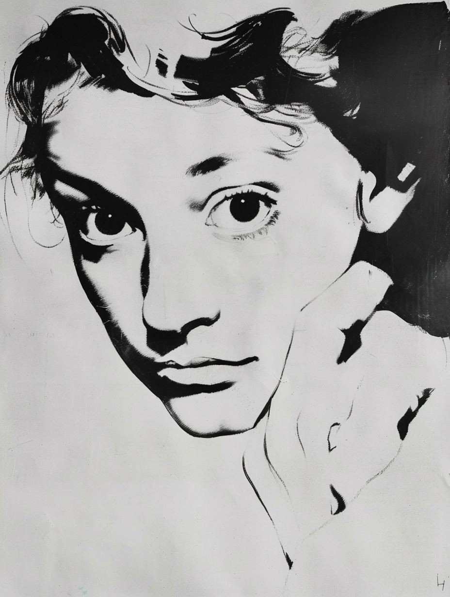 Dramatic Ink Portrait Study