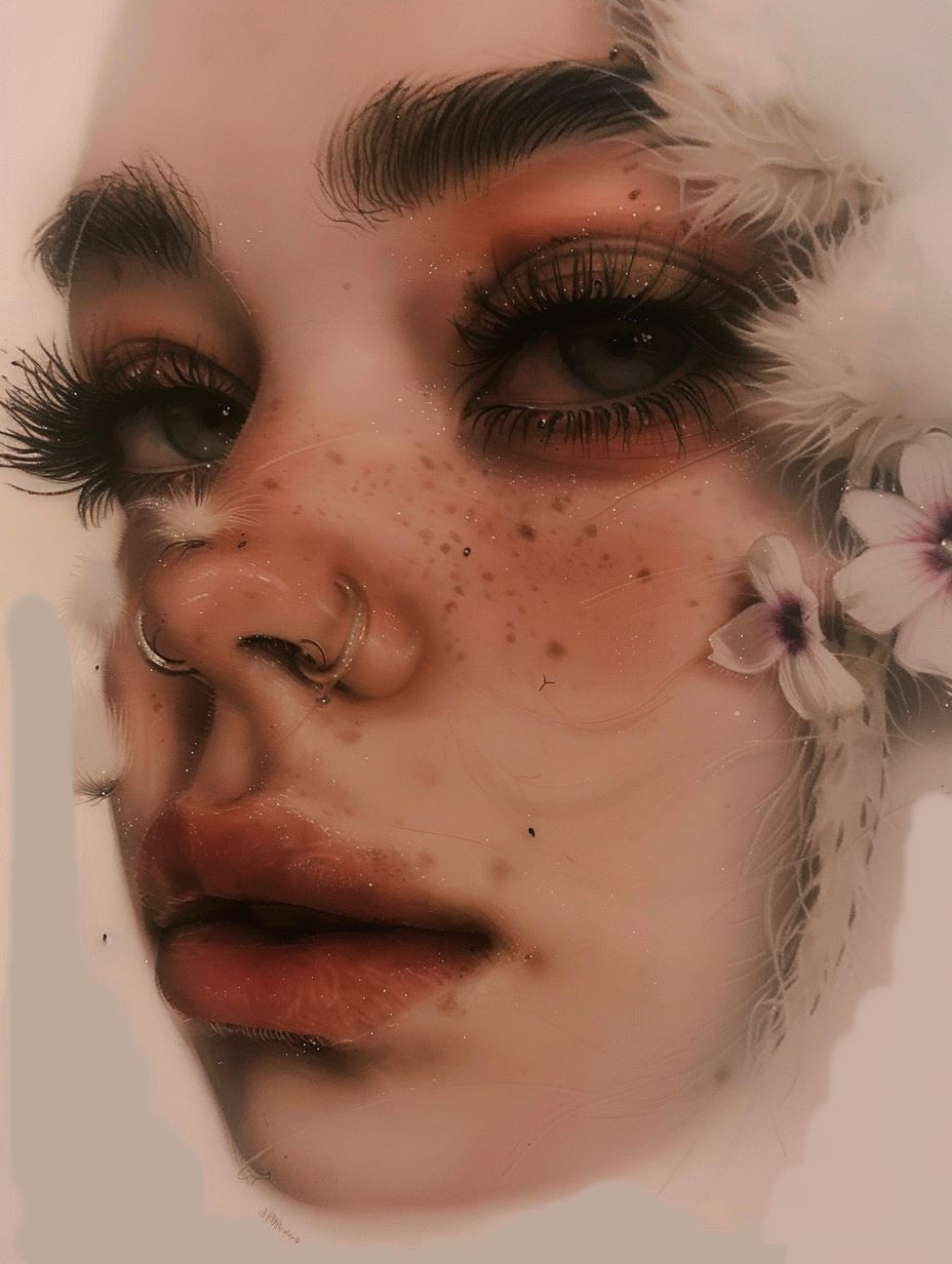Ethereal Gaze Through Frosted Glass