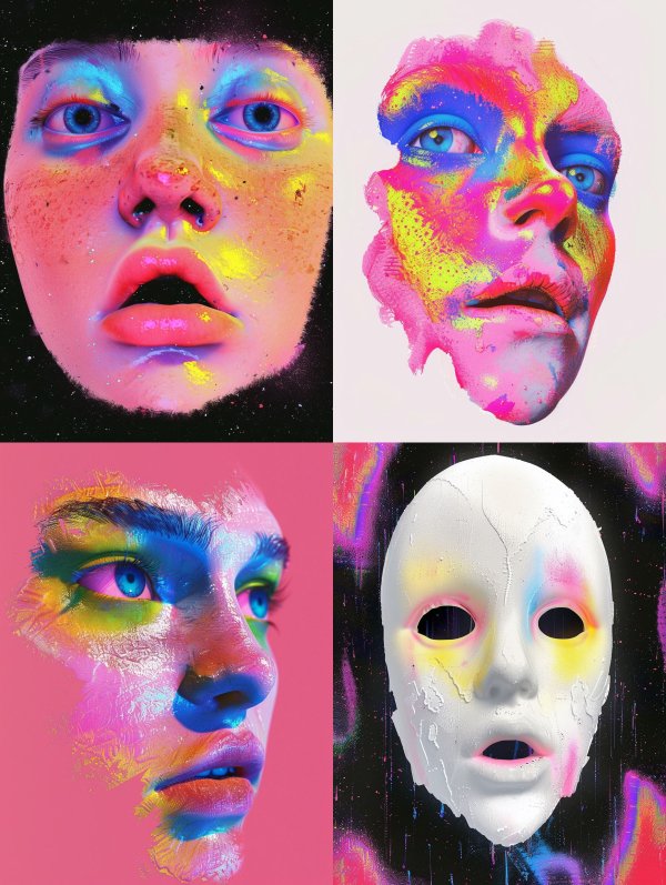 Neon Cosmic Visage