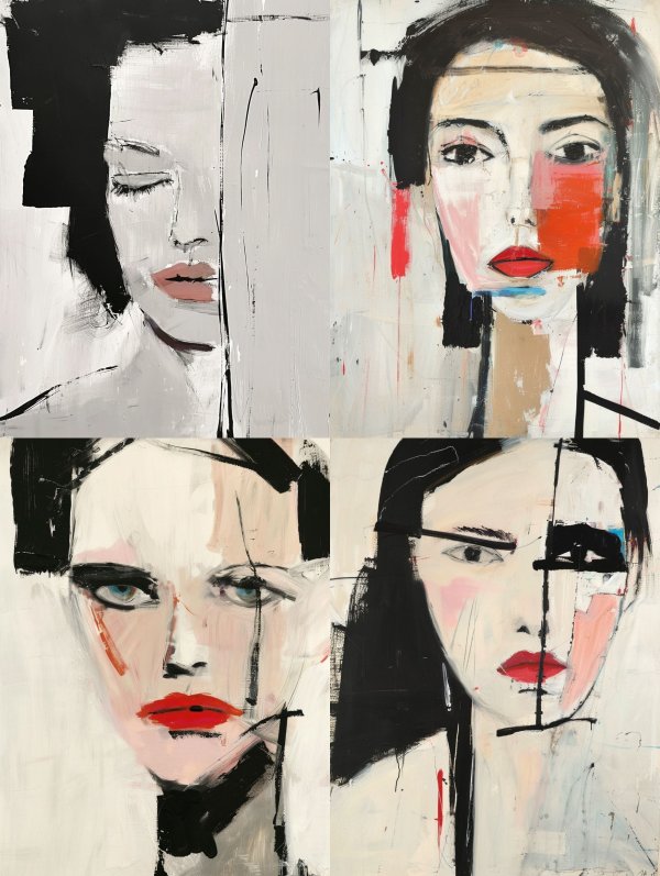 Abstract Monochrome Feminine Grace