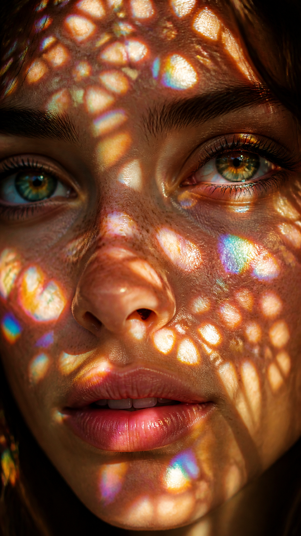 Photorealistic macro portrait photography, extreme close-...