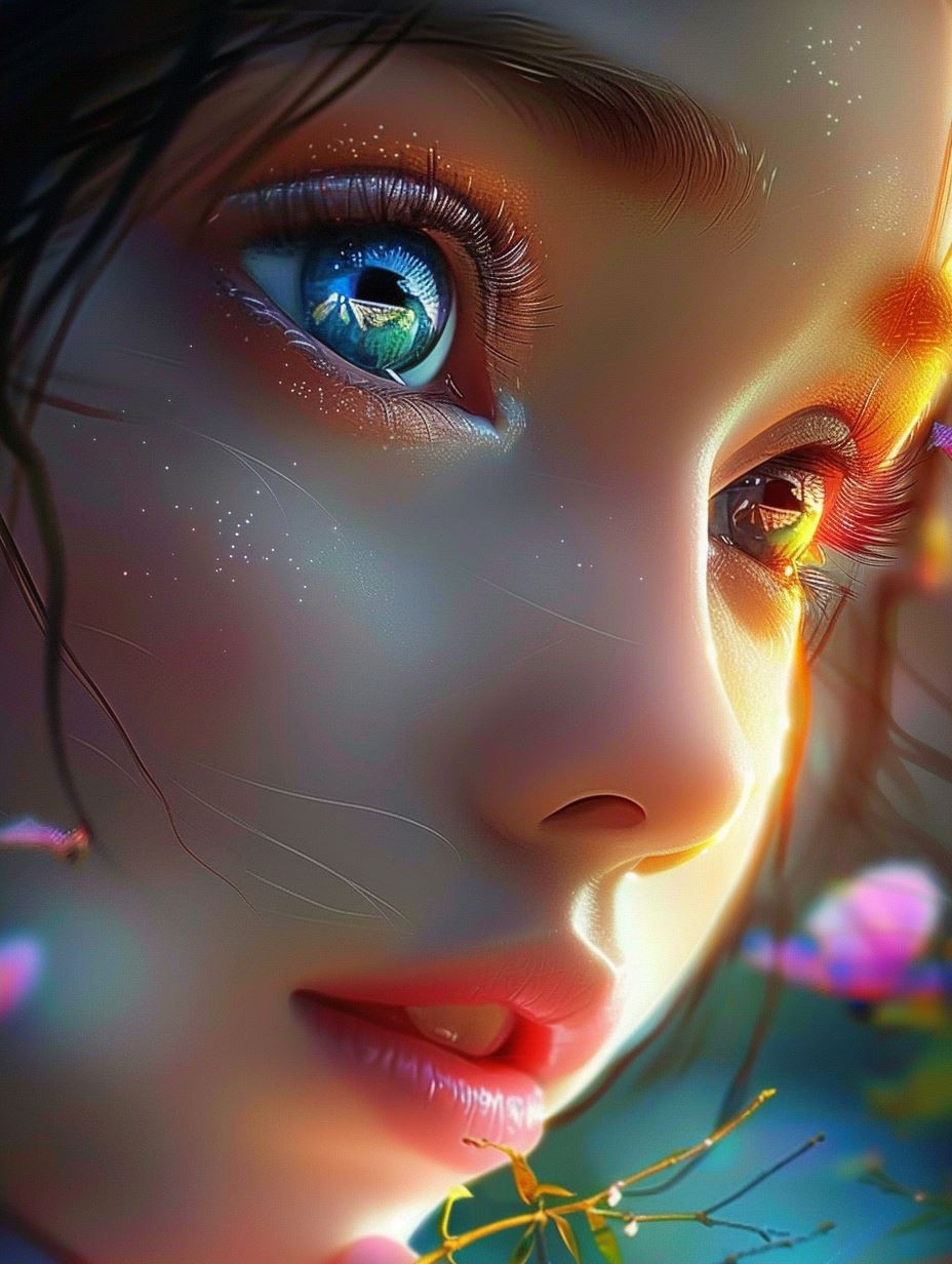 Ethereal Bloom Dreamscape Portrait